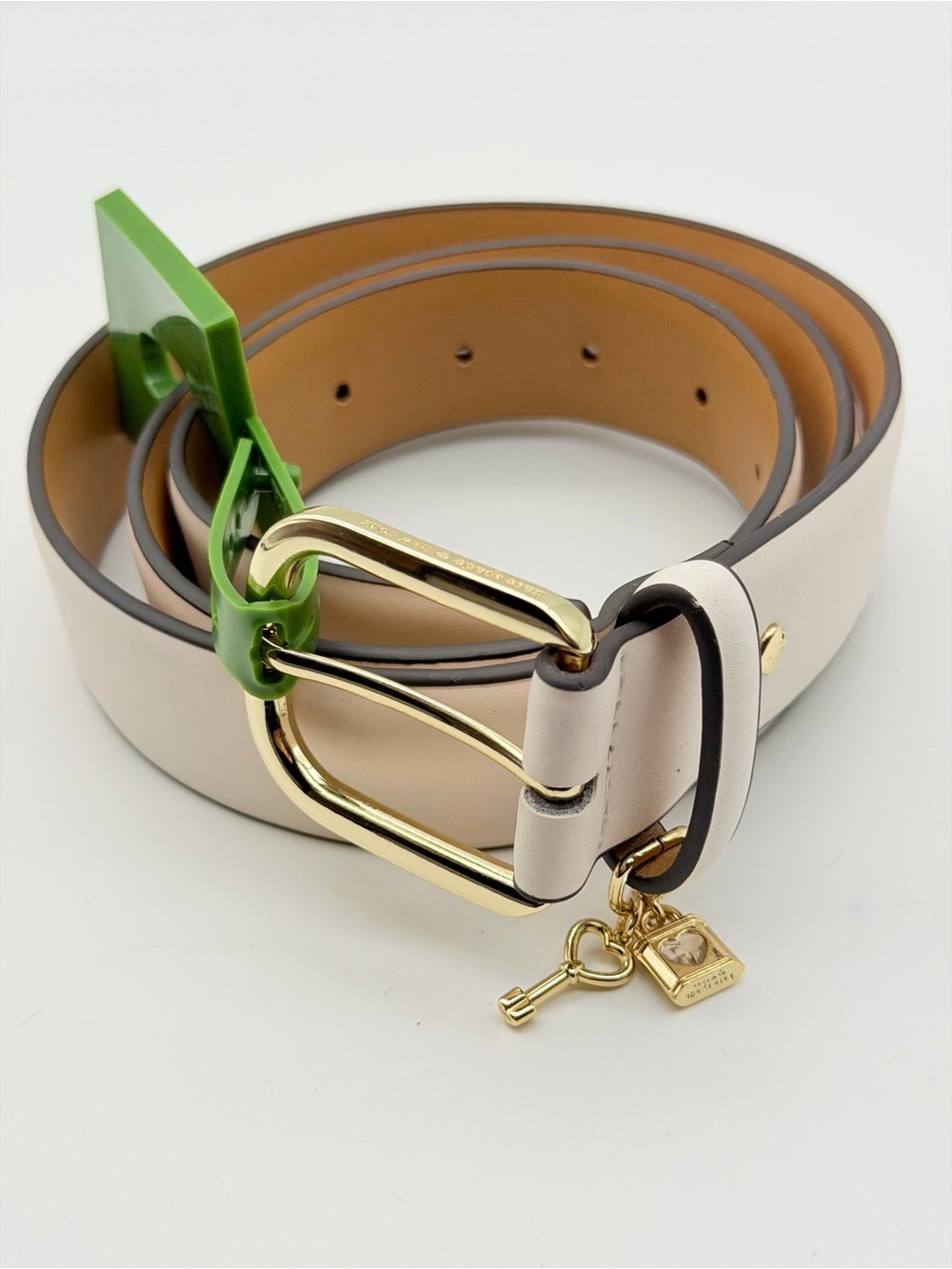 NWT Kate Spade‎ White/Gold Leather Belt Size L